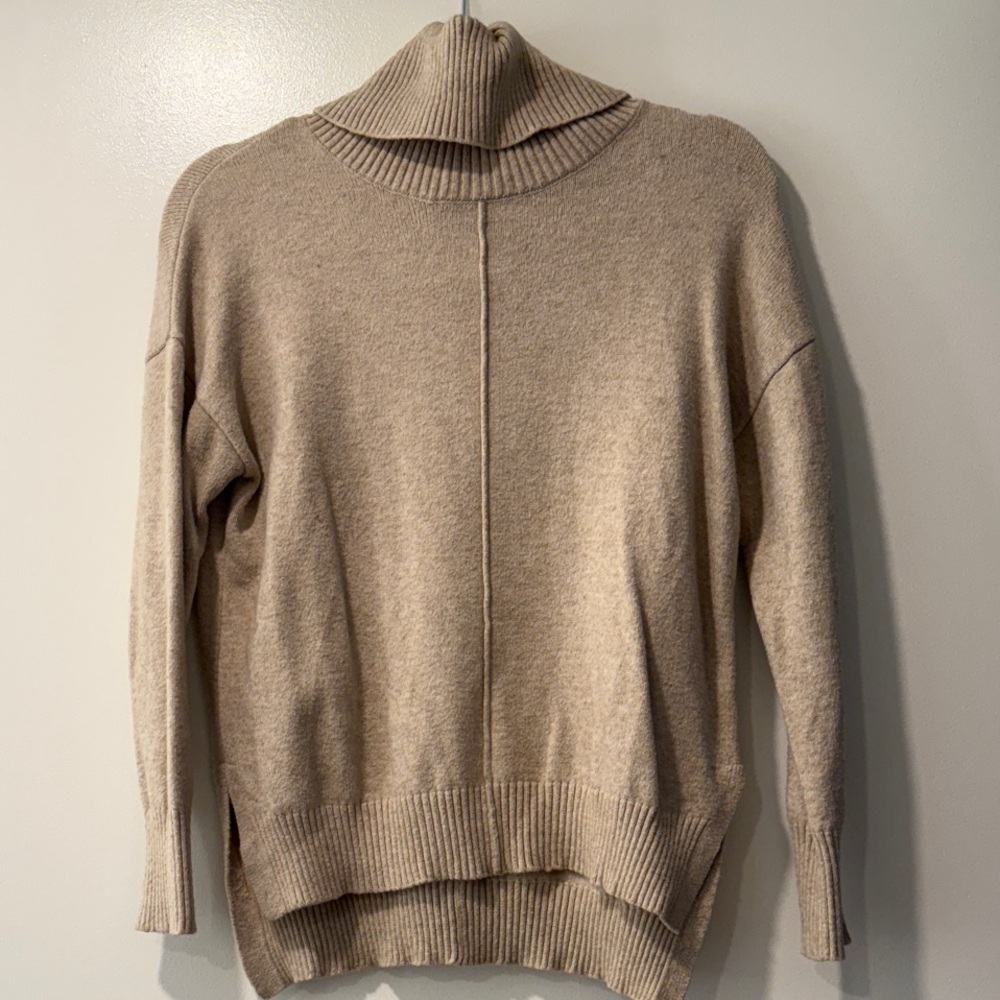 Elegant Beige Turtleneck Sweater